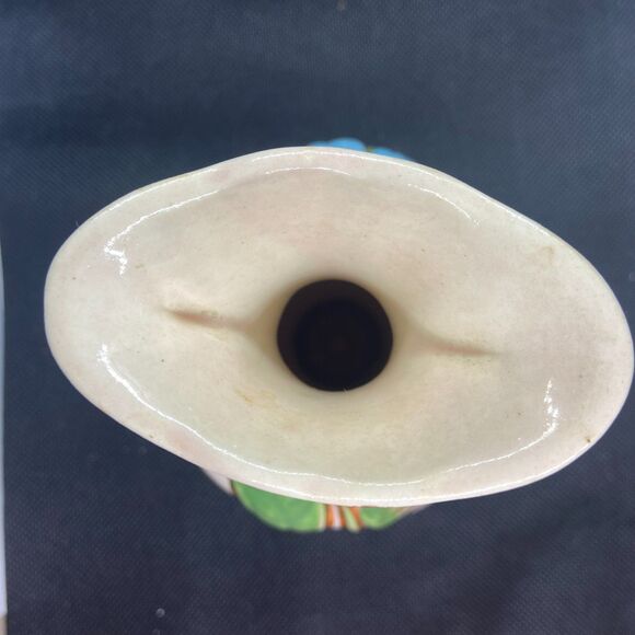 vintage hull art pottery magnolia vase 1940s pink  gold double handle 6in collec - Picture 4 of 6